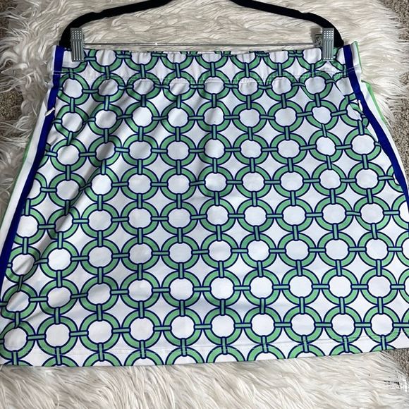 Gretchen Scott Designs Blue and Green Geometric Skort - Picture 1 of 11